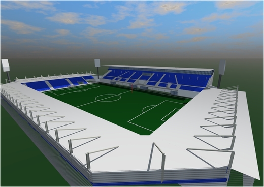3D vizualizace staveb - Fotbalový stadion FC Slovan Liberec (normální)